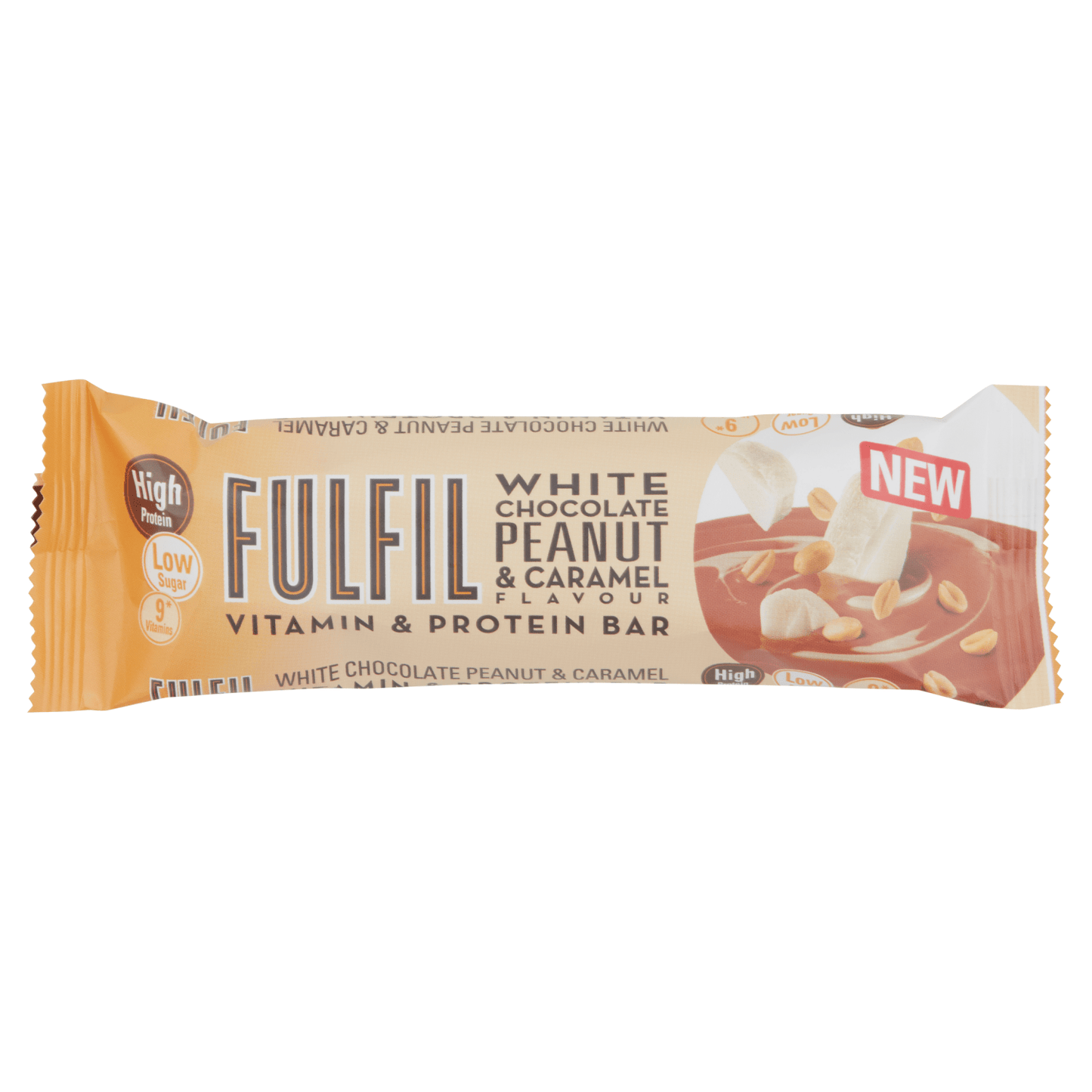 Fulfil White Chocolate Peanut & Caramel Flavour Vitamin & Protein Bar 55g - UK Food & Drink - 5391532123417