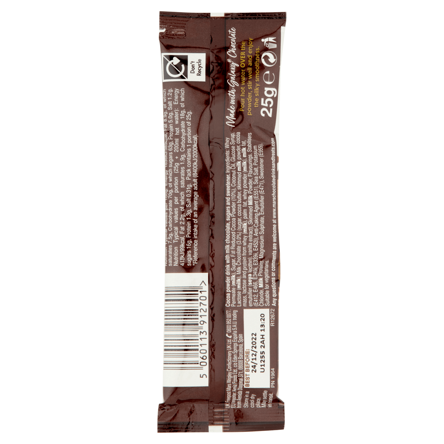 Galaxy Instant Hot Chocolate 25g - UK Food & Drink - 5060113912701