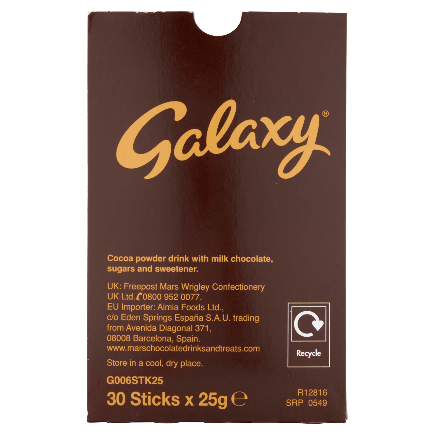 Galaxy Instant Hot Chocolate 25g - UK Food & Drink - 5060113912701