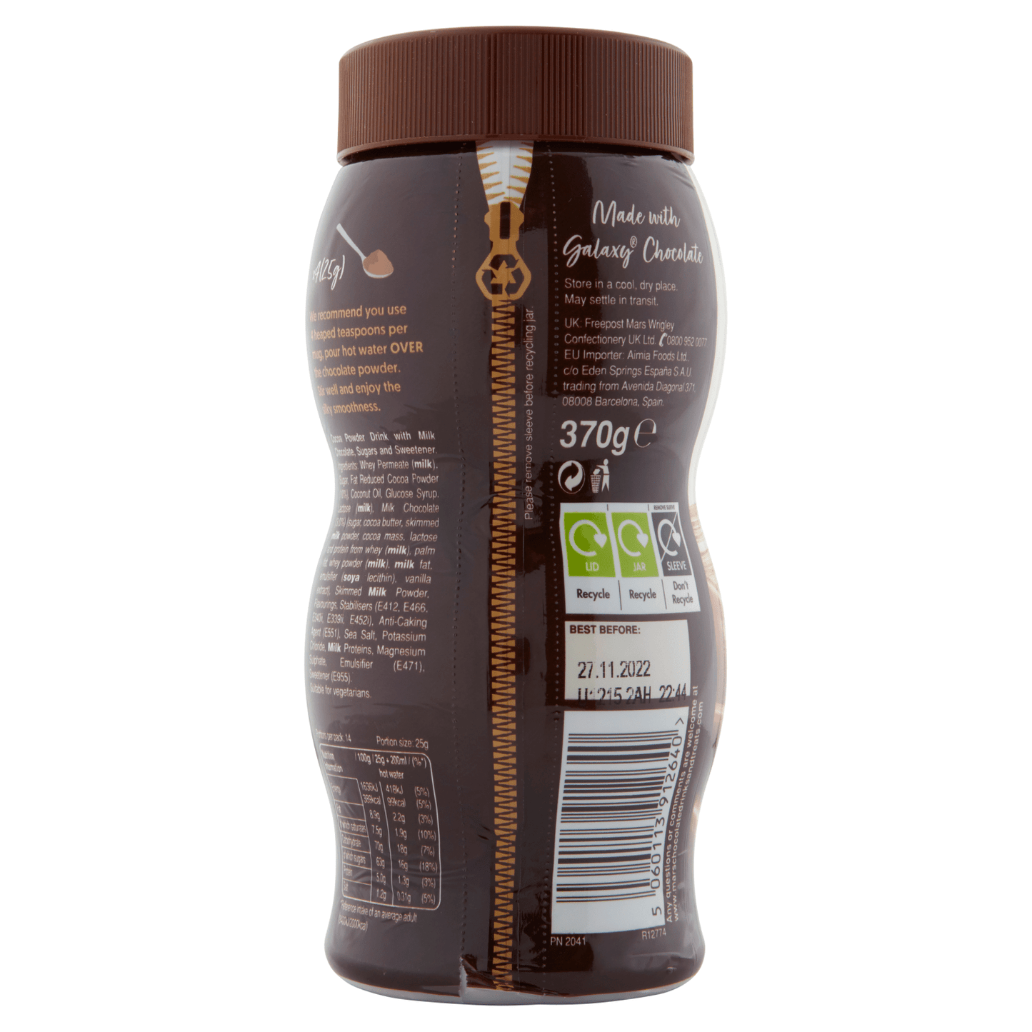 Galaxy Instant Hot Chocolate 370g - UK Food & Drink - 5060113912640