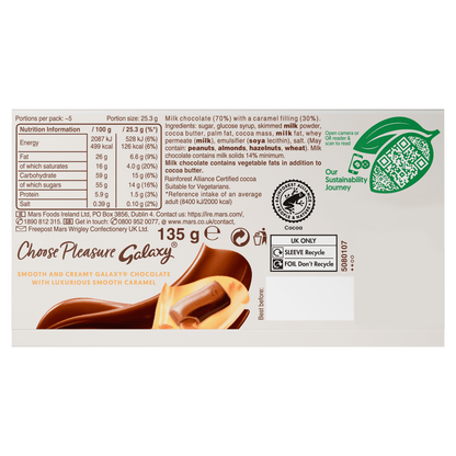 Galaxy Smooth Caramel 135g - UK Food & Drink - 5900951313103