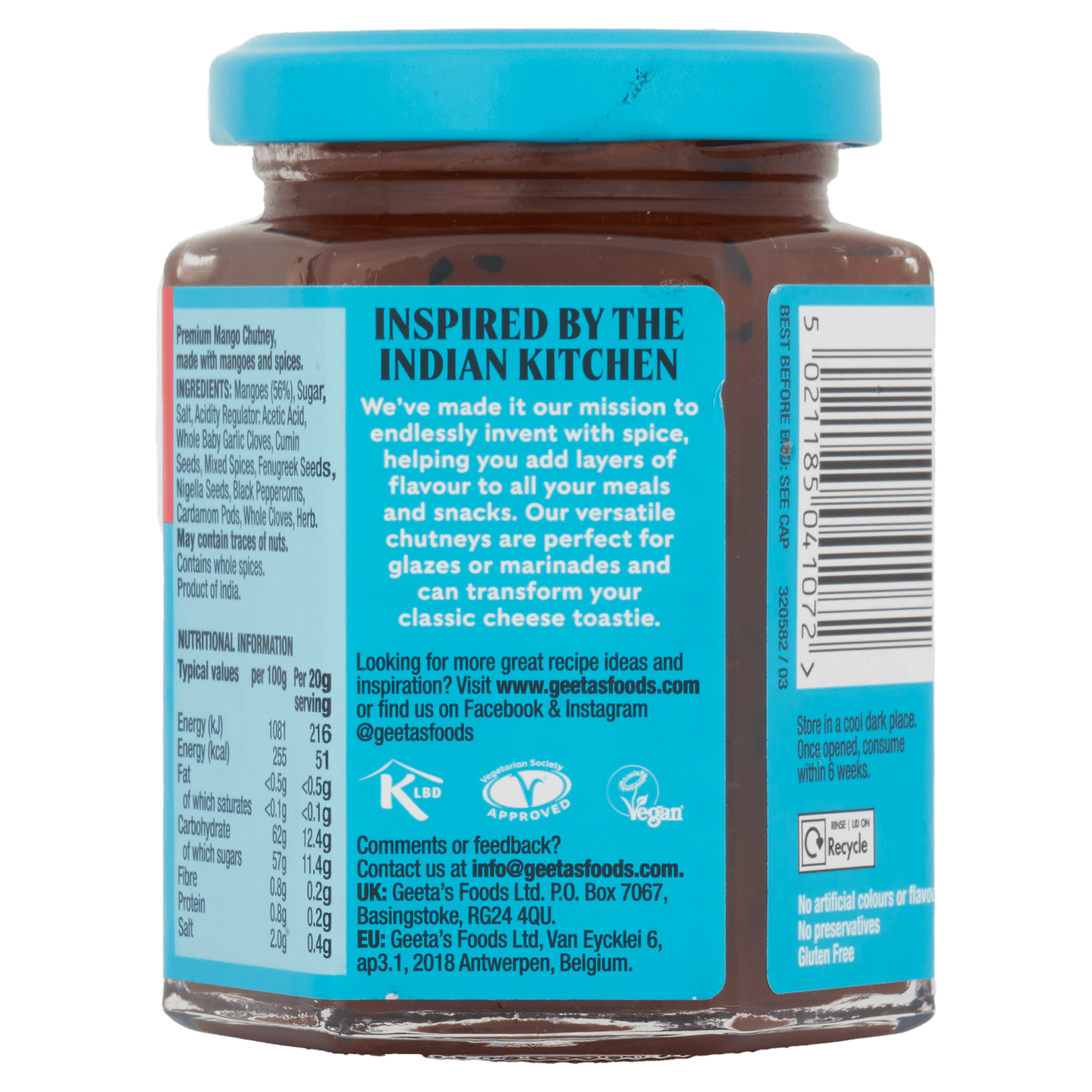 Geeta's Premium Mango Chutney 230g - UK Food & Drink - 5021185041072