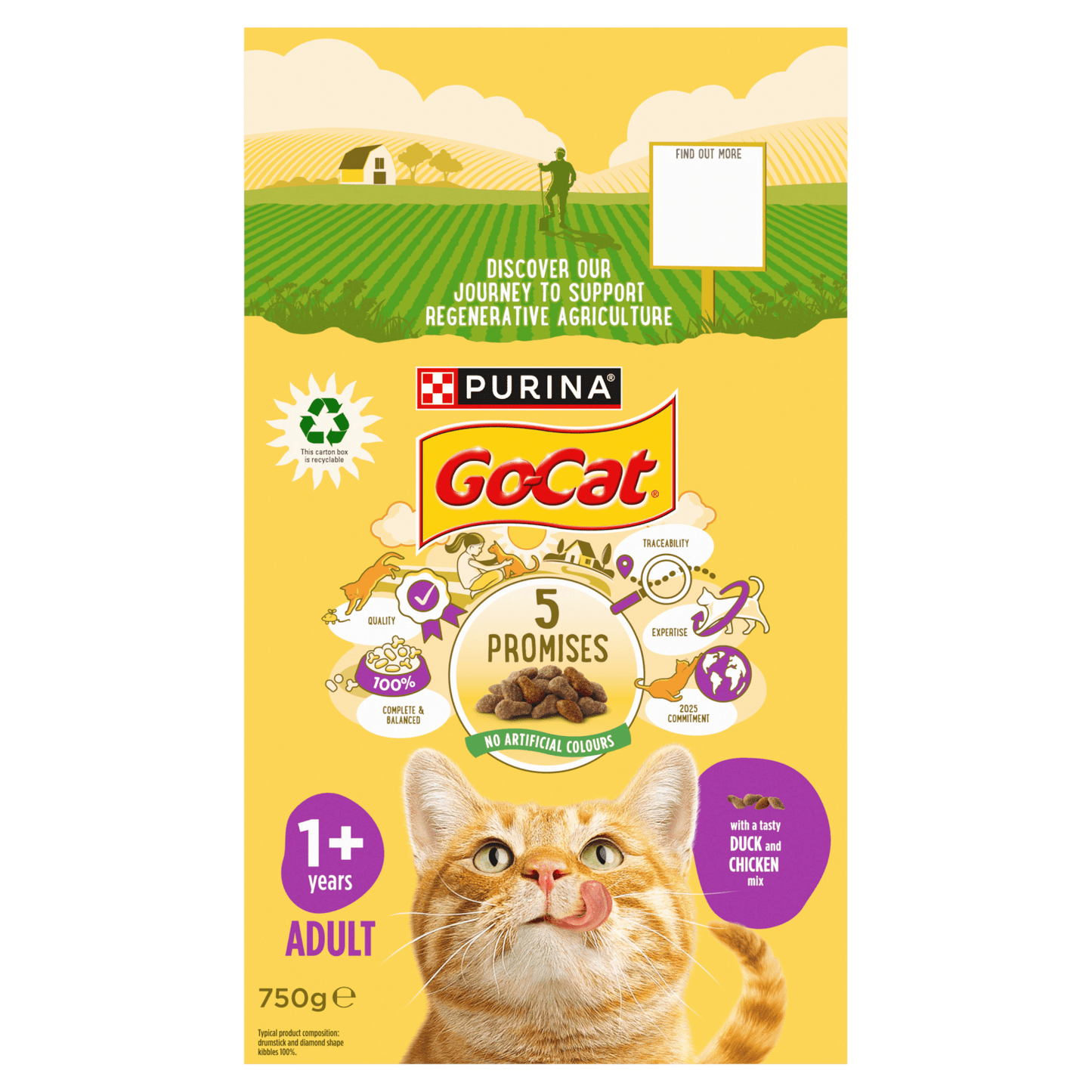 Go - Cat with a Tasty Duck and Chicken Mix 1+ Years Adult 750g - UK Food & Drink - 7613287211552