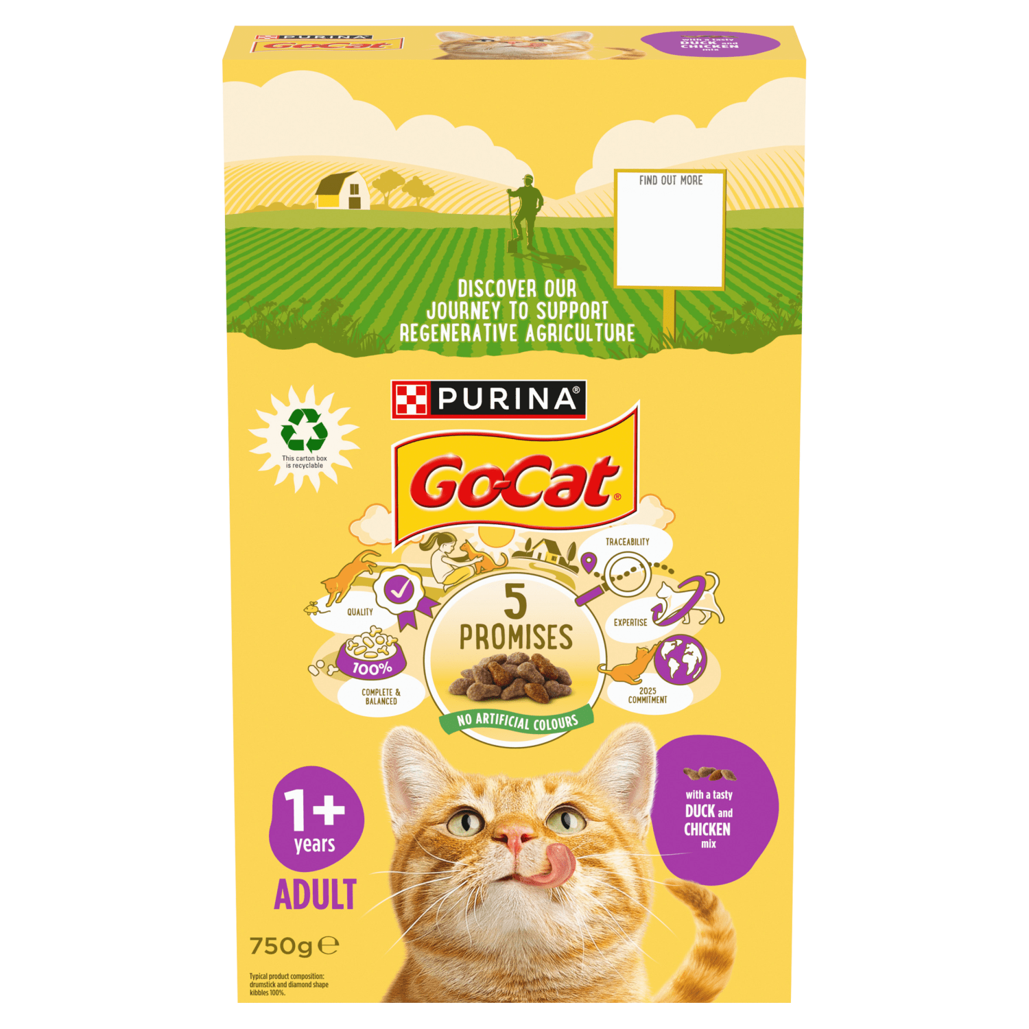 Go - Cat with a Tasty Duck and Chicken Mix 1+ Years Adult 750g - UK Food & Drink - 7613287211552
