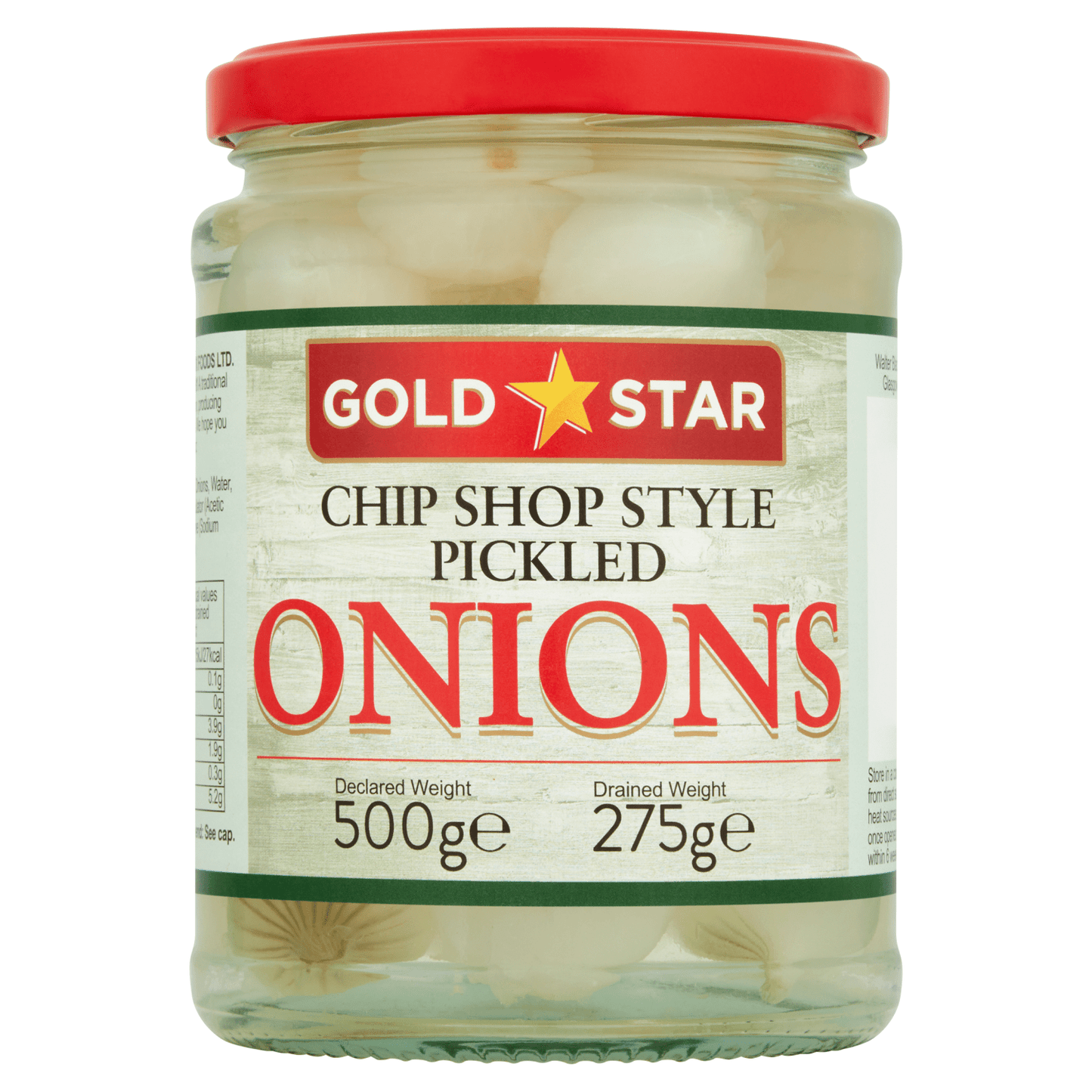 Gold Star Chip Shop Style Pickled Onions 500g - UK Food & Drink - 5020744050005