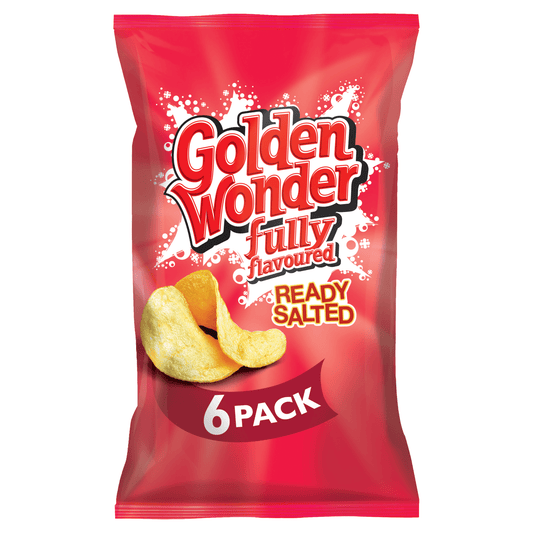 Golden Wonder Fully Flavoured Ready Salted 6 x 25g - UK Food & Drink - 5010052108314