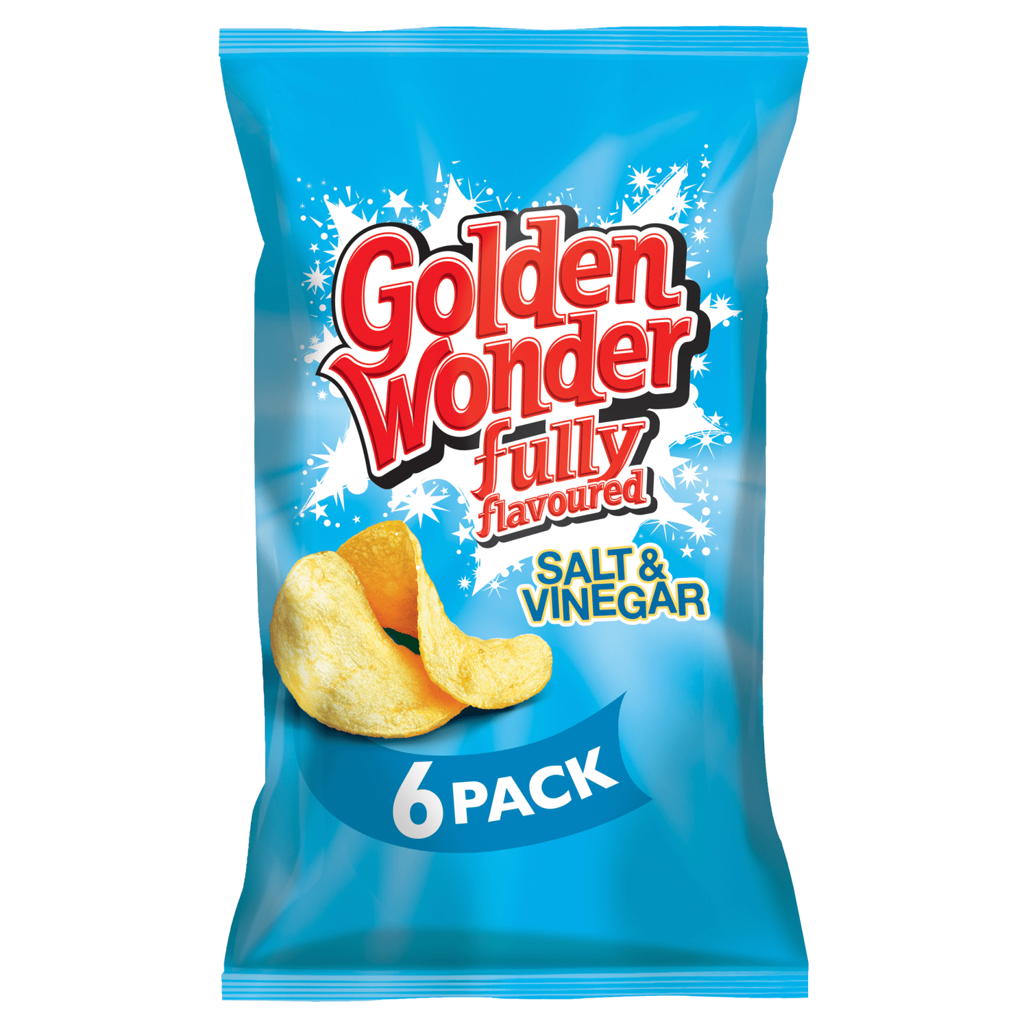 Golden Wonder Fully Flavoured Salt & Vinegar 6 x 25g - UK Food & Drink - 5010052108321