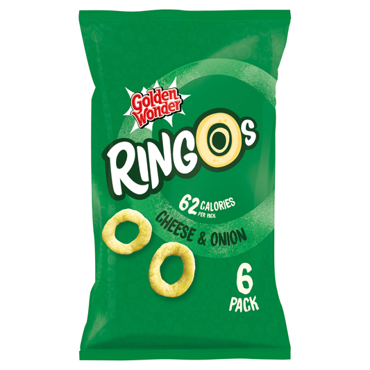 Golden Wonder Ringos Cheese & Onion 6 x 12.5g - UK Food & Drink - 5010052111413
