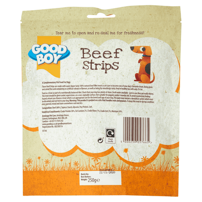 Good Boy Beef Strips 250g - UK Food & Drink - 5000239057665