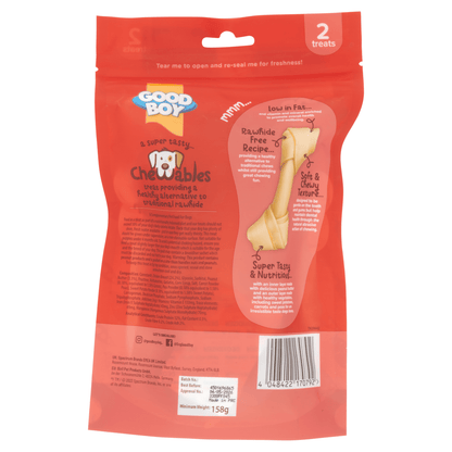 Good Boy Chewables Bones with Peanut Butter Treats 2 Pack 158g - UK Food & Drink - 4048422170792