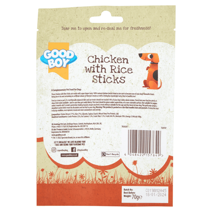 GOOD BOY Chicken with Rice Sticks 70g - UK Food & Drink - 4048422157649