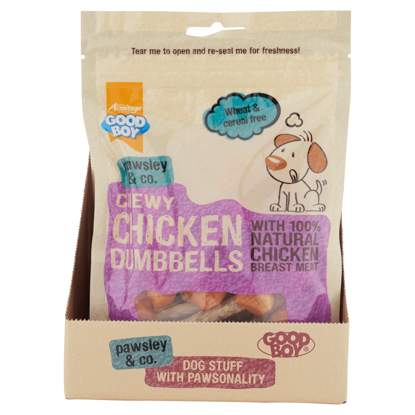 Good Boy Pawsley & Co. Chewy Chicken Dumbbells 100g - UK Food & Drink - 5000239055708