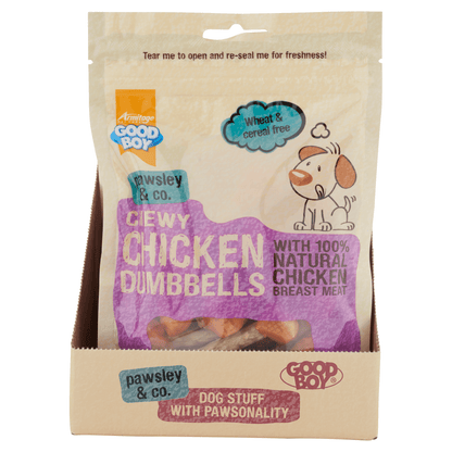 Good Boy Pawsley & Co. Chewy Chicken Dumbbells 100g - UK Food & Drink - 5000239055708
