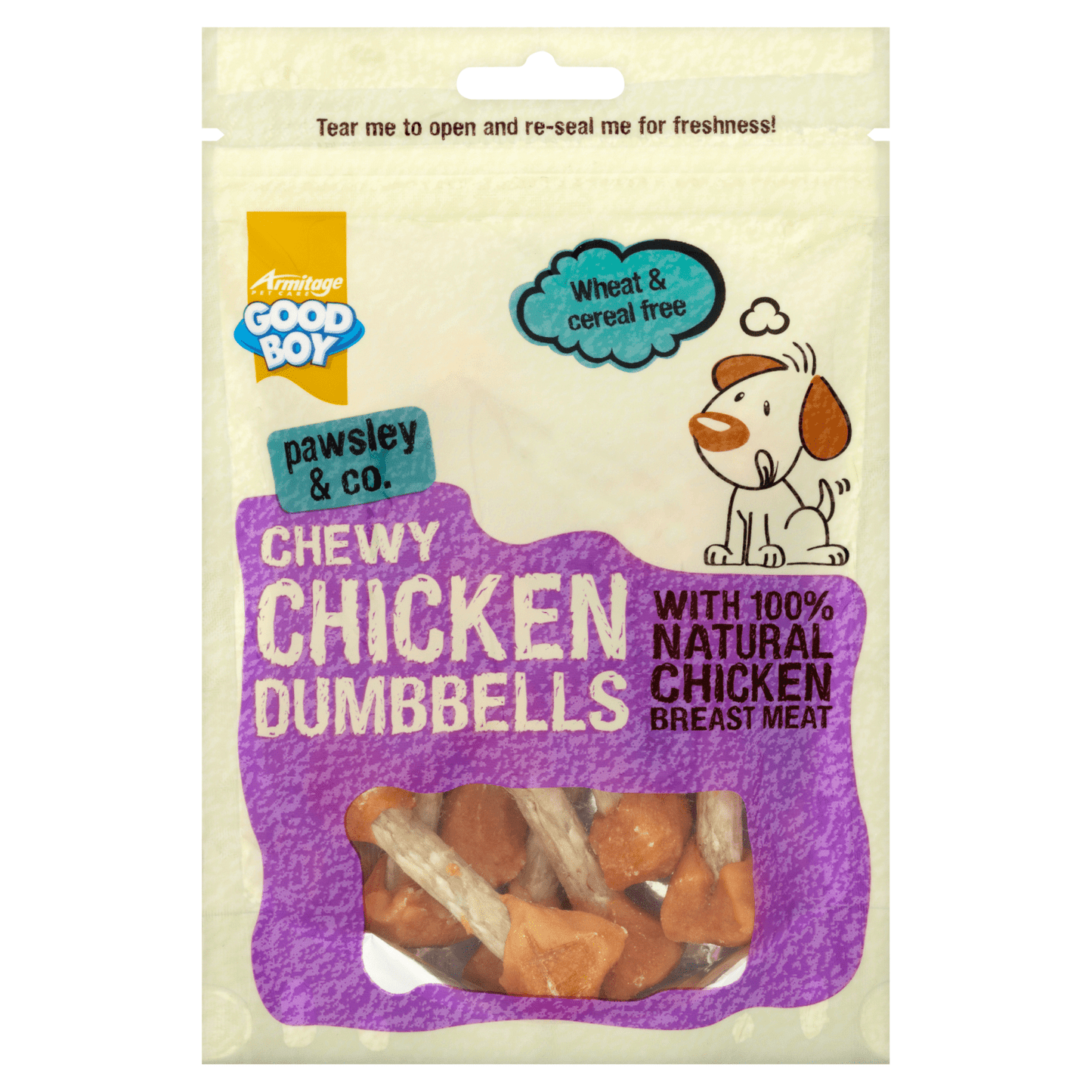 Good Boy Pawsley & Co. Chewy Chicken Dumbbells 100g - UK Food & Drink - 5000239055708
