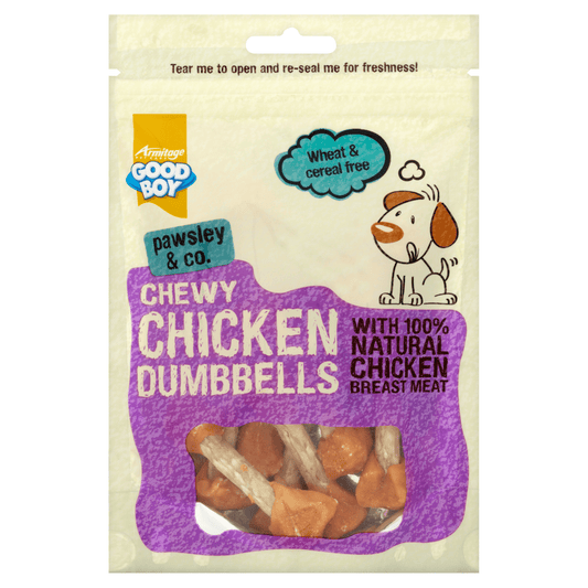 Good Boy Pawsley & Co. Chewy Chicken Dumbbells 100g - UK Food & Drink - 5000239055708