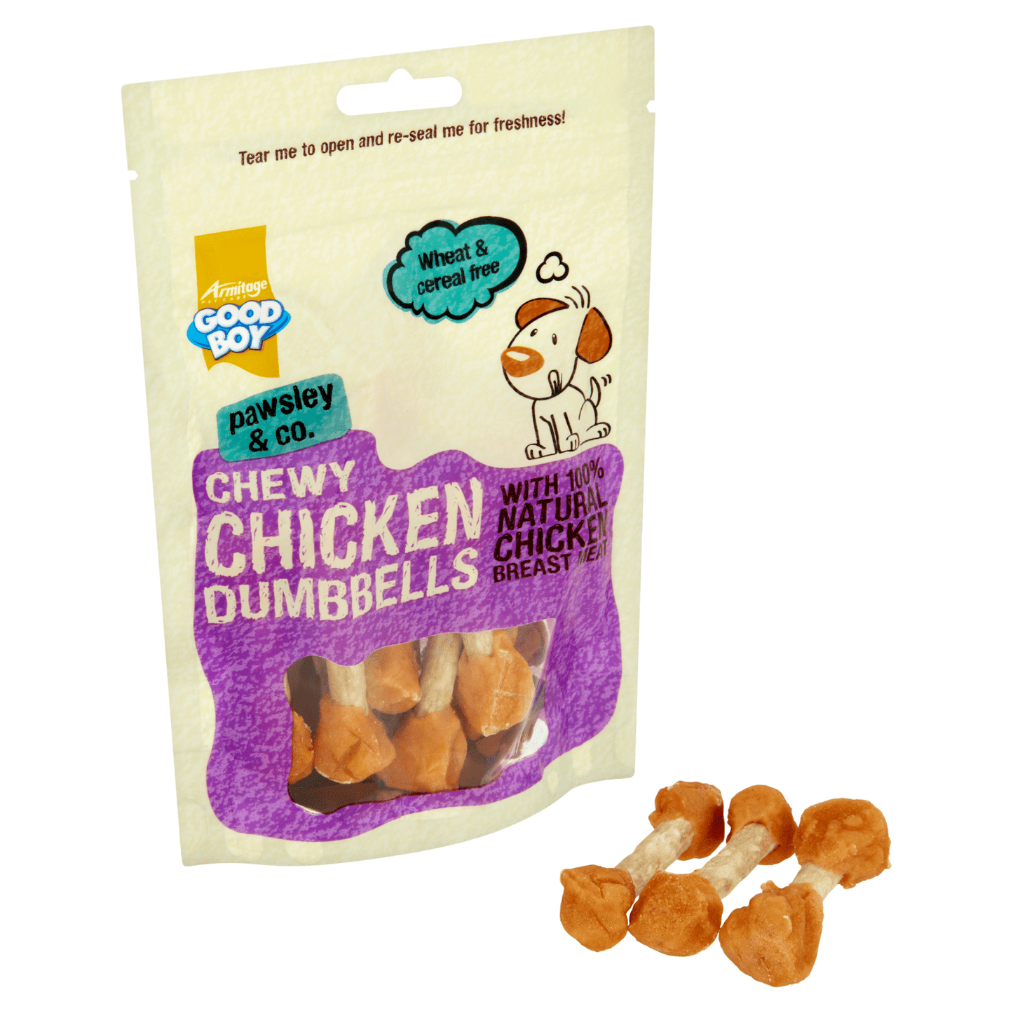 Good Boy Pawsley & Co. Chewy Chicken Dumbbells 100g - UK Food & Drink - 5000239055708
