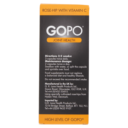 GOPO Joint Health Rose - Hip with Vitamin C 200 Capsules - UK Food & Drink - 5000477153129