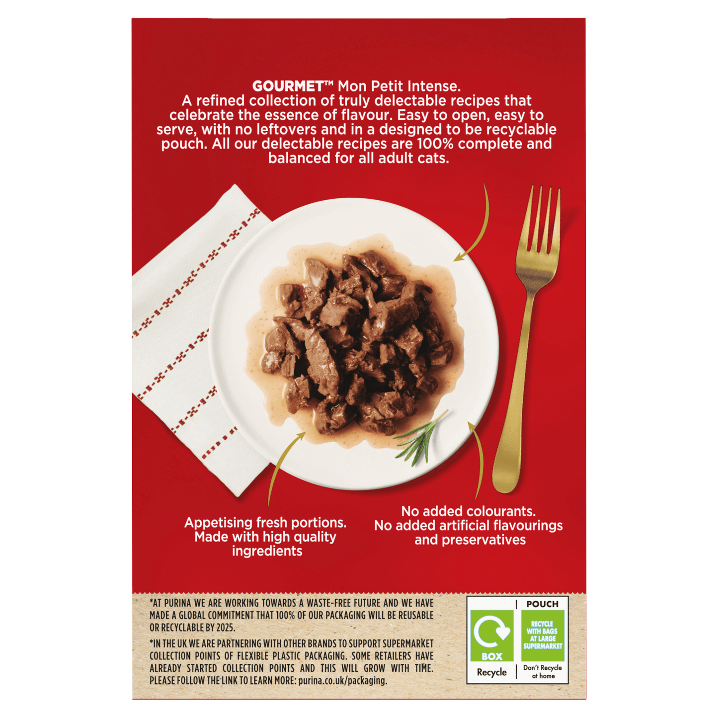 Gourmet Mon Petit Adult Cat Food with Beef, Chicken & Lamb 6 x 50g (300g) - UK Food & Drink - 7613034648099