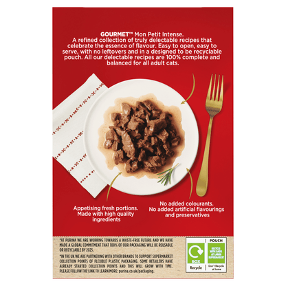 Gourmet Mon Petit Adult Cat Food with Beef, Chicken & Lamb 6 x 50g (300g) - UK Food & Drink - 7613034648099
