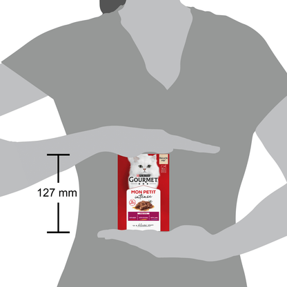 Gourmet Mon Petit Adult Cat Food with Beef, Chicken & Lamb 6 x 50g (300g) - UK Food & Drink - 7613034648099