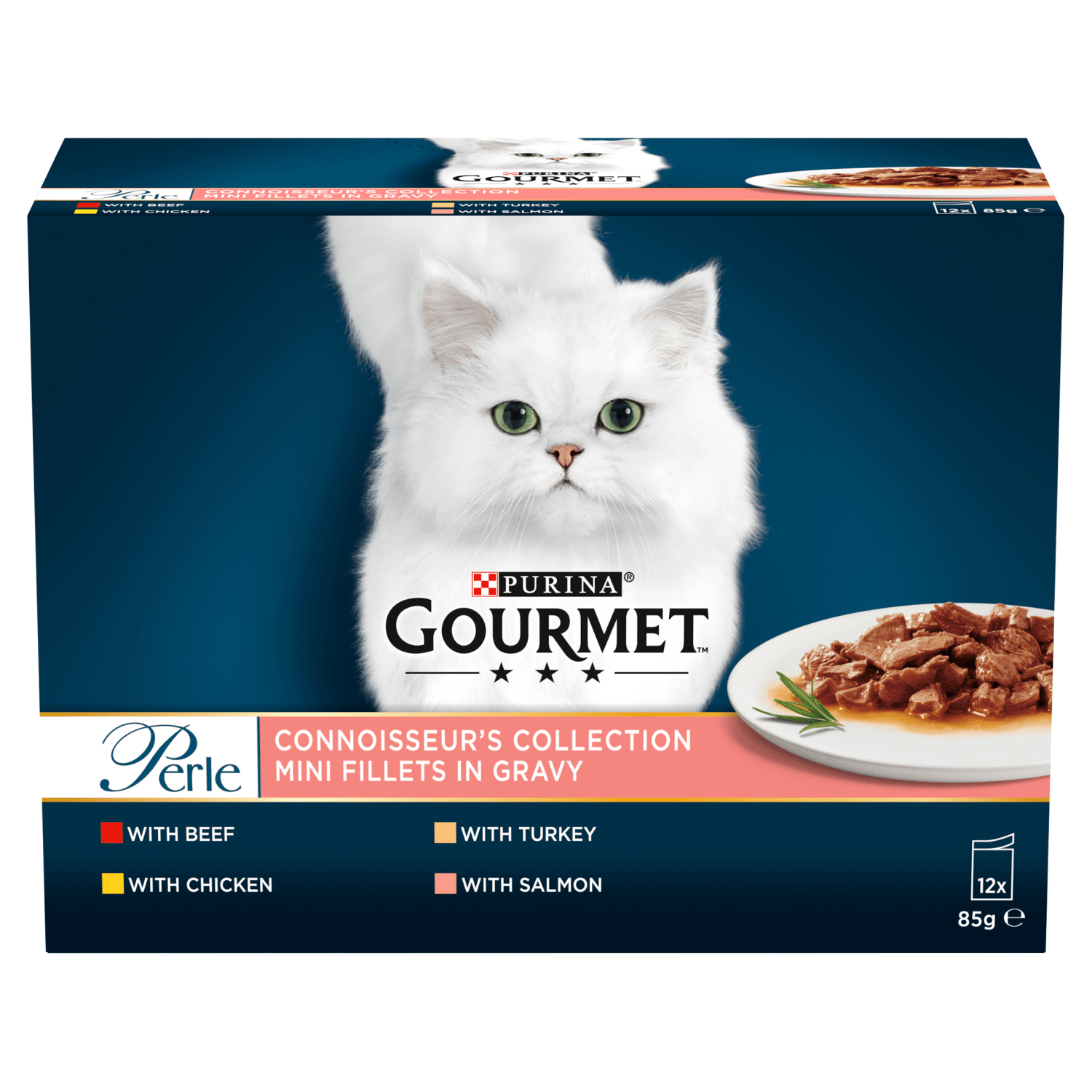 Gourmet Perle Connoisseur's Collection Mini Fillets in Gravy 12 x 85g - UK Food & Drink - 7613035985964