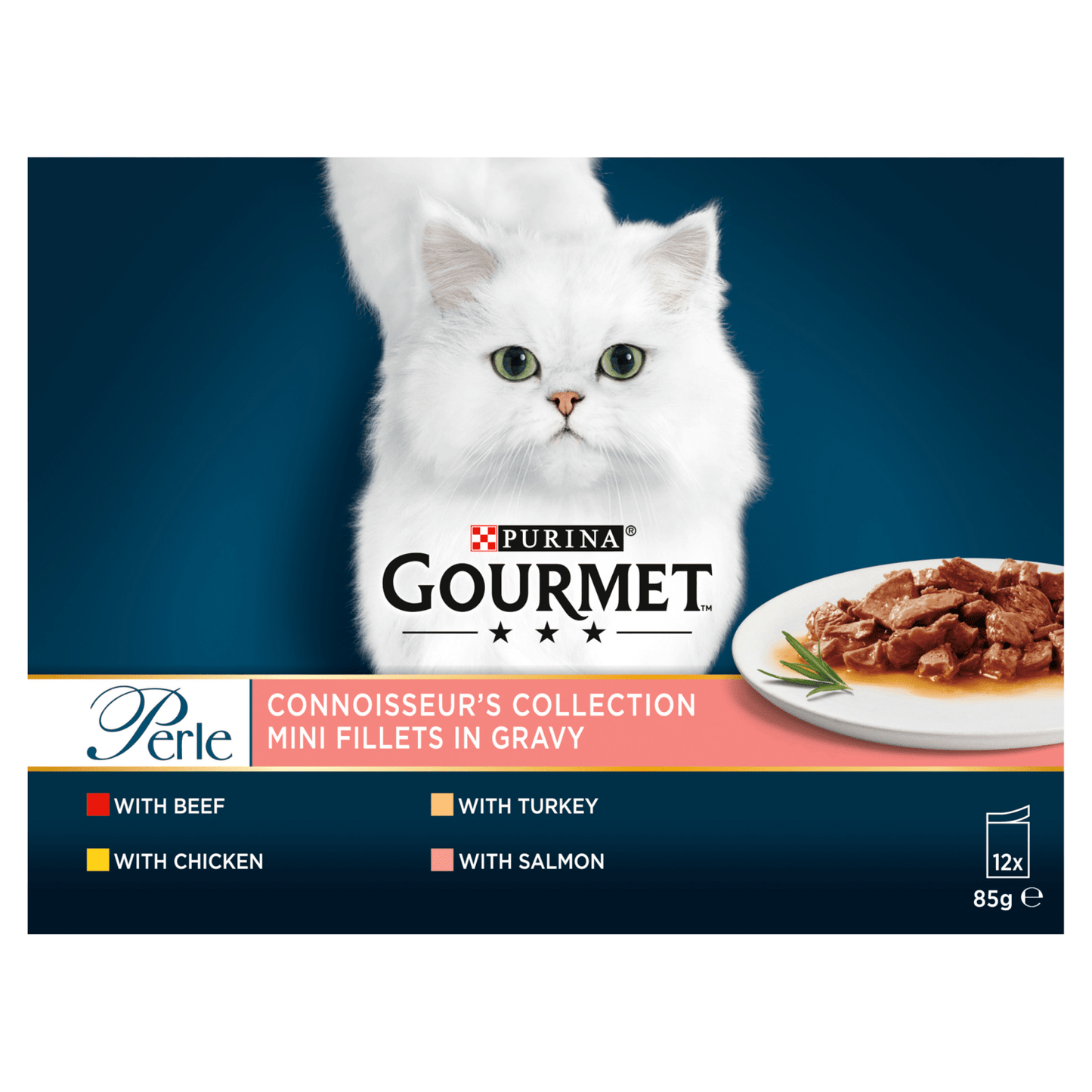 Gourmet Perle Connoisseur's Collection Mini Fillets in Gravy 12 x 85g - UK Food & Drink - 7613035985964