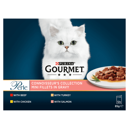 Gourmet Perle Connoisseur's Collection Mini Fillets in Gravy 12 x 85g - UK Food & Drink - 7613035985964