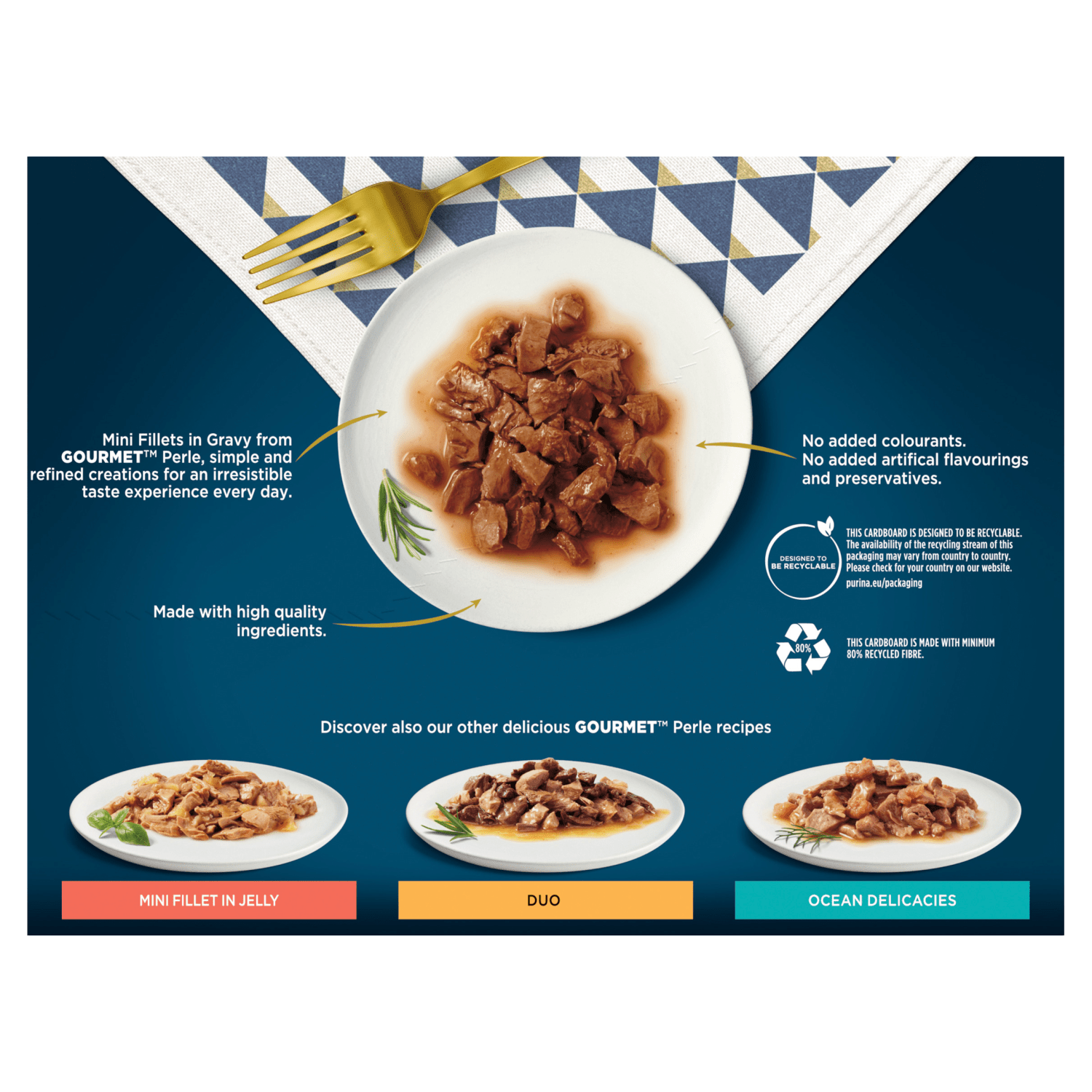 Gourmet Perle Connoisseur's Collection Mini Fillets in Gravy 12 x 85g - UK Food & Drink - 7613035985964