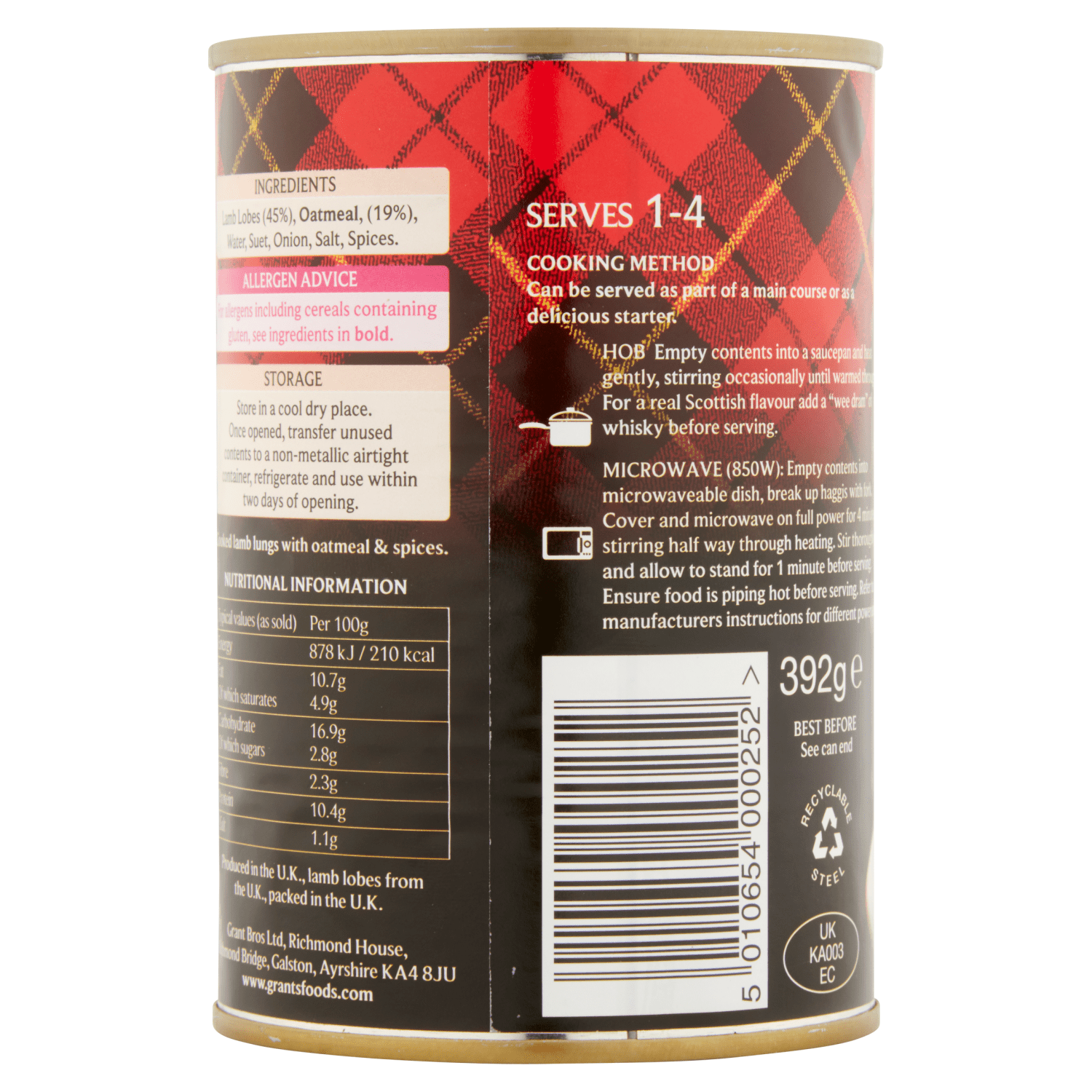 Grant's Premium Haggis 392g - UK Food & Drink - 5010654000252