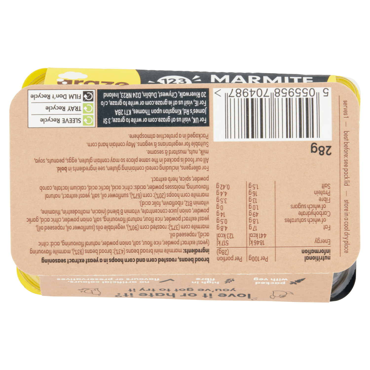 Graze Marmite Crunch 28g - UK Food & Drink - 5055958704987