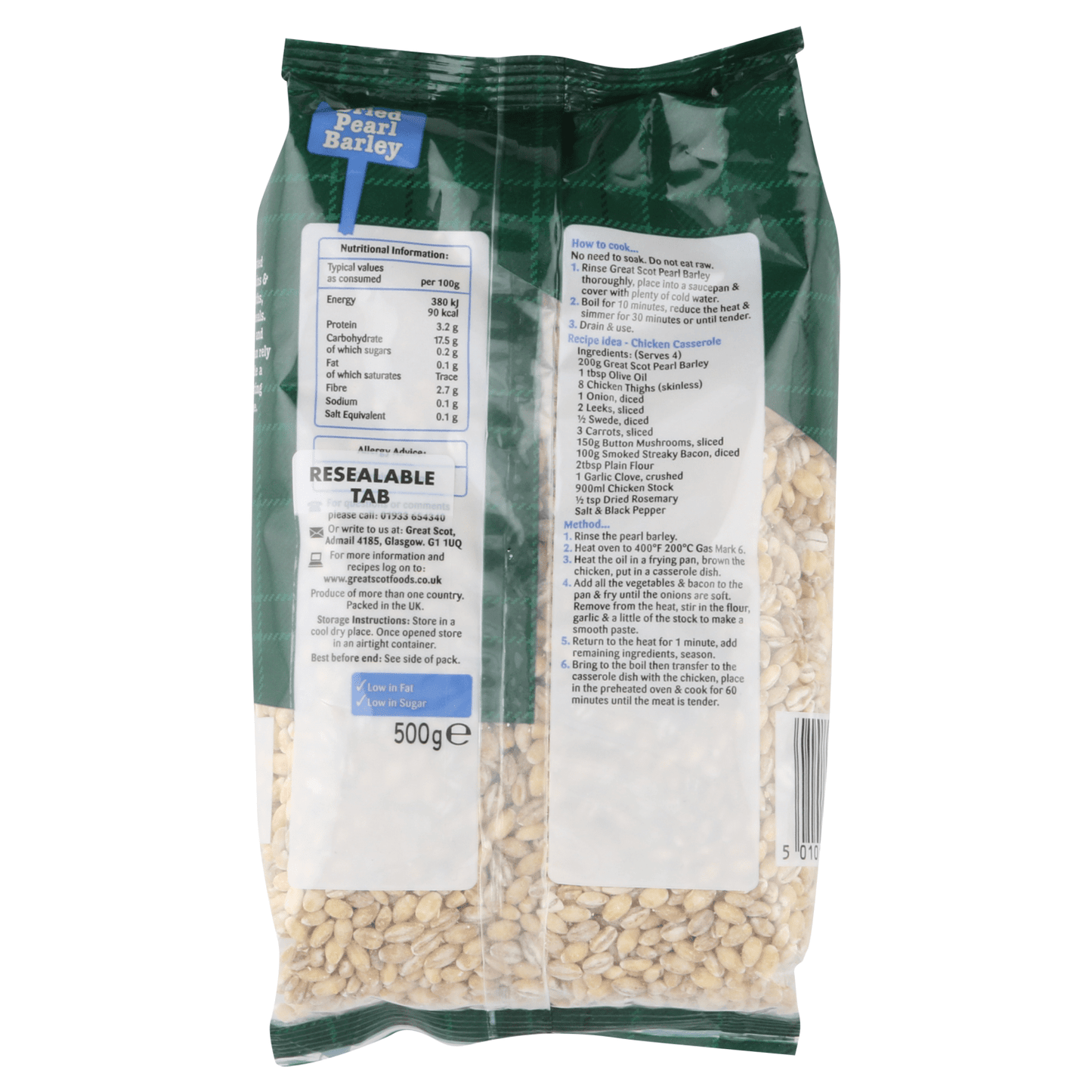 Great Scot Pearl Barley 500g - UK Food & Drink - 5010148111075