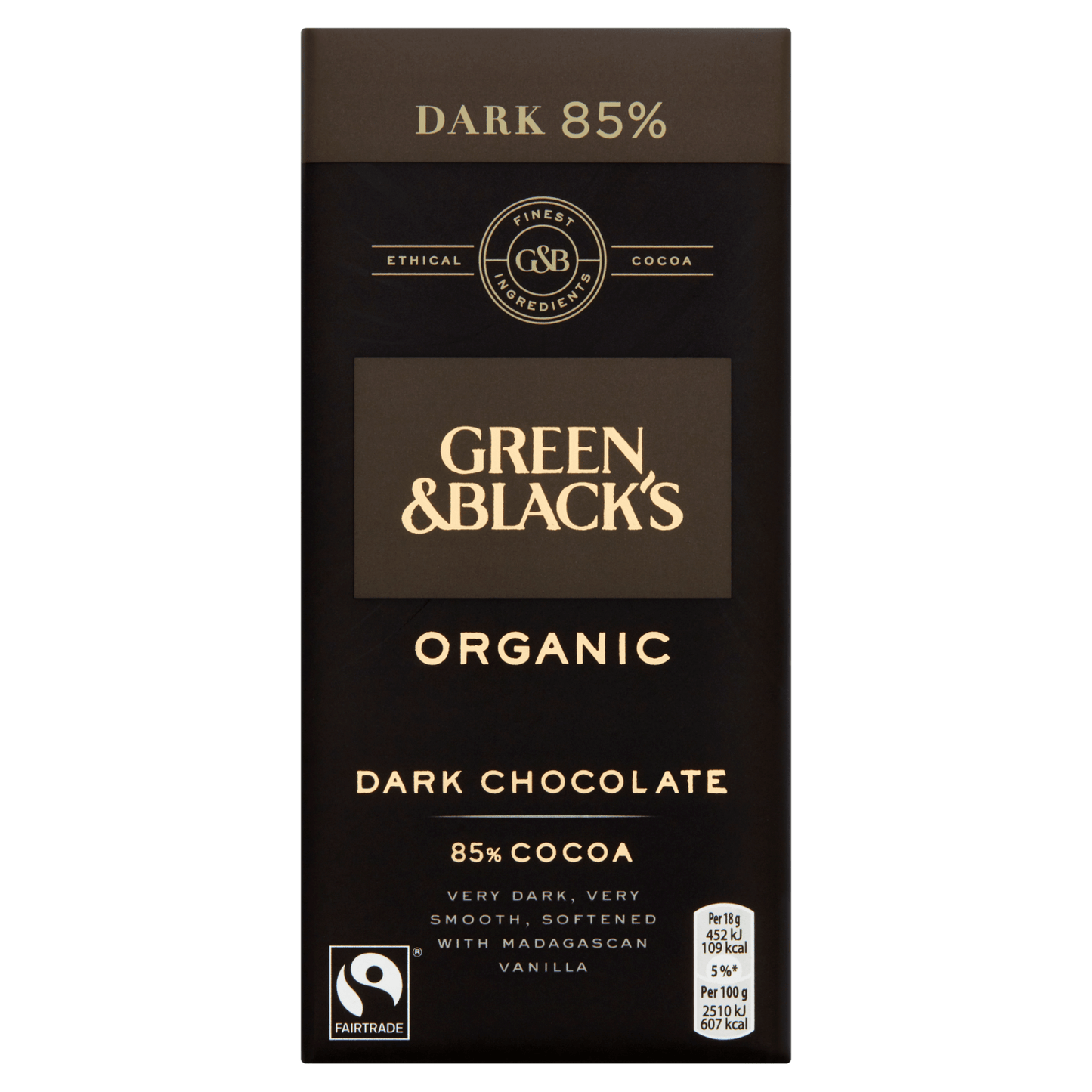 Green & Black's Organic 85% Dark Chocolate Bar 90g - UK Food & Drink - 7622210584724