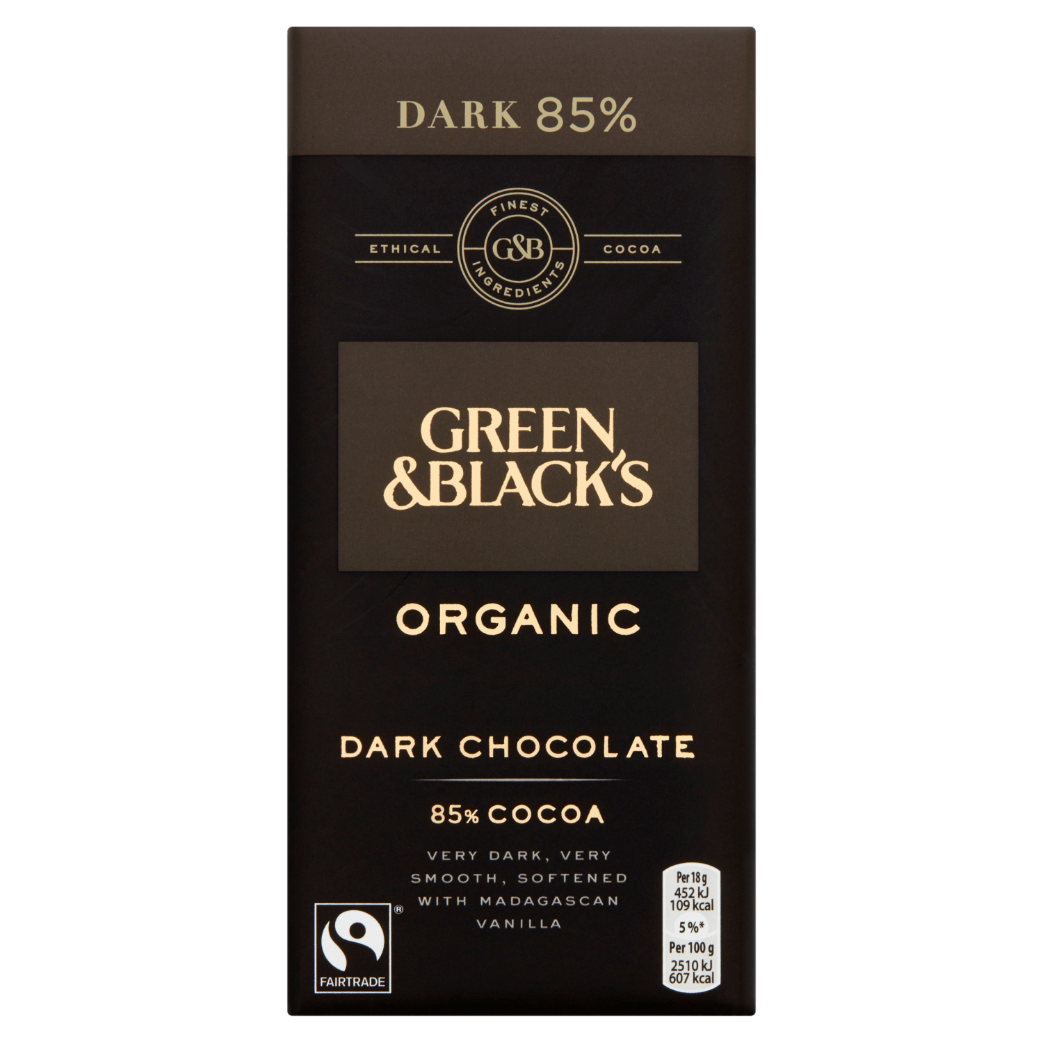 Green & Black's Organic 85% Dark Chocolate Bar 90g - UK Food & Drink - 7622210584724