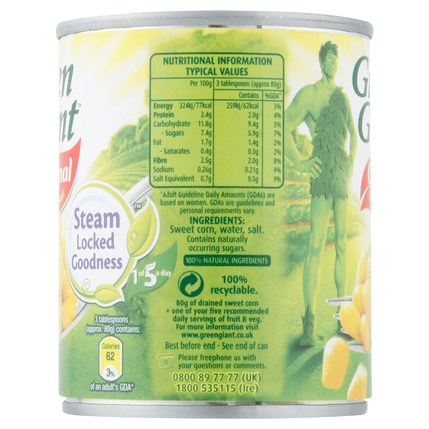 Green Giant Original Naturally Sweet Corn 198g - UK Food & Drink - 5010046001003