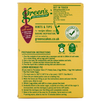 Green's Lemon Pie Filling 2 x 70g - UK Food & Drink - 5010142220902