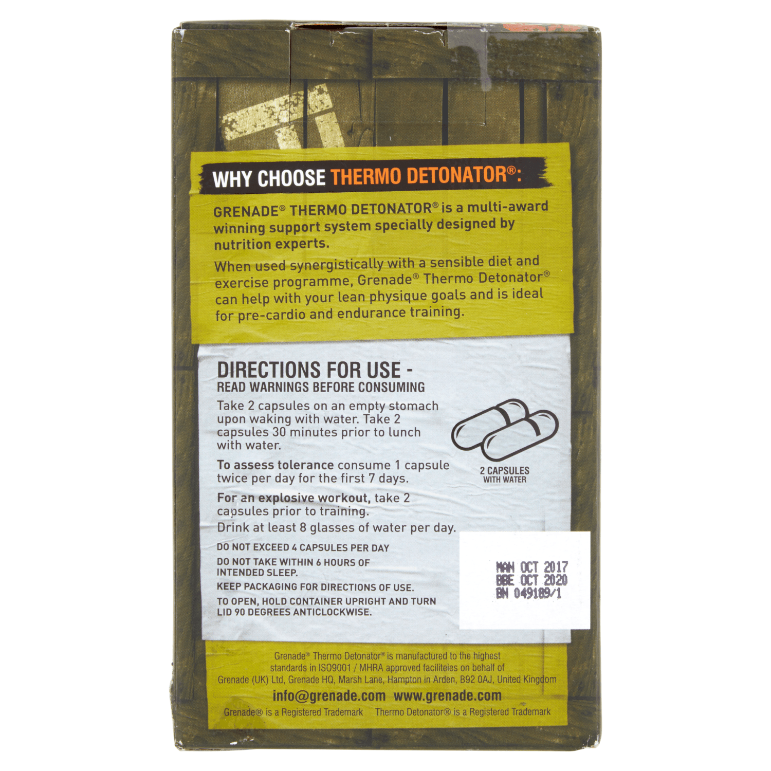 Grenade Thermo Detonator 100 Capsules - UK Food & Drink - 5060221200004