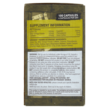 Grenade Thermo Detonator 100 Capsules - UK Food & Drink - 5060221200004