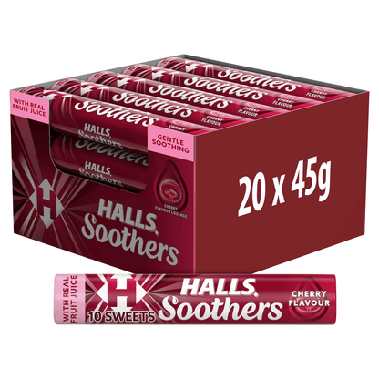 Halls Soothers Cherry Flavour 45g - UK Food & Drink - 5010455063135
