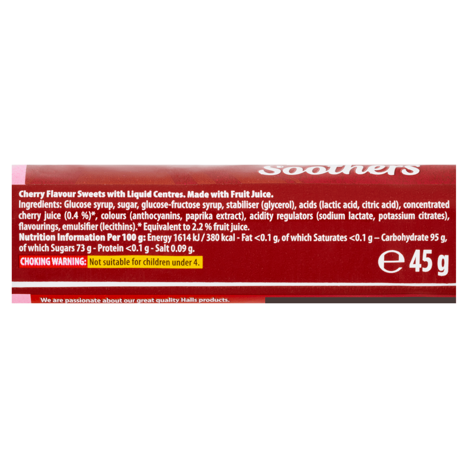 Halls Soothers Cherry Flavour 45g - UK Food & Drink - 5010455063135
