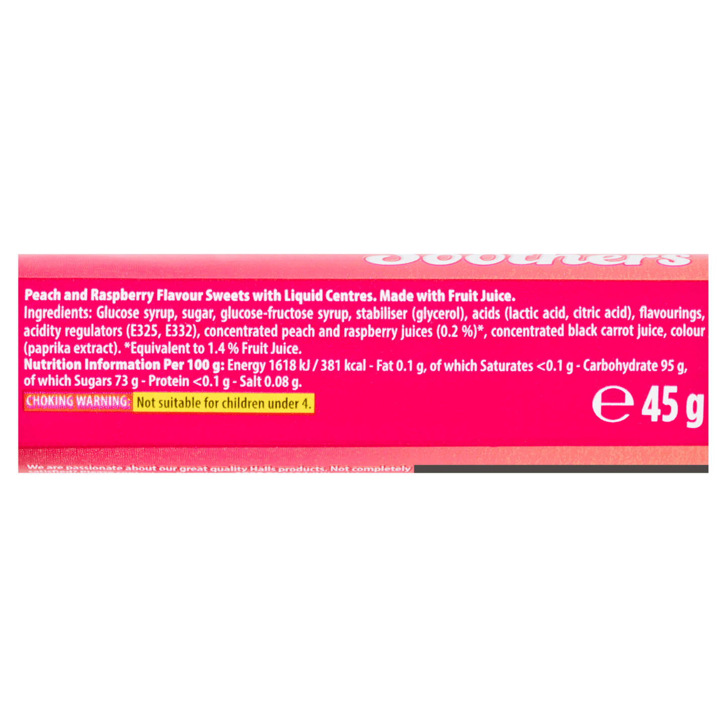 Halls Soothers Peach & Raspberry Flavour 45g - UK Food & Drink - 5034660508021