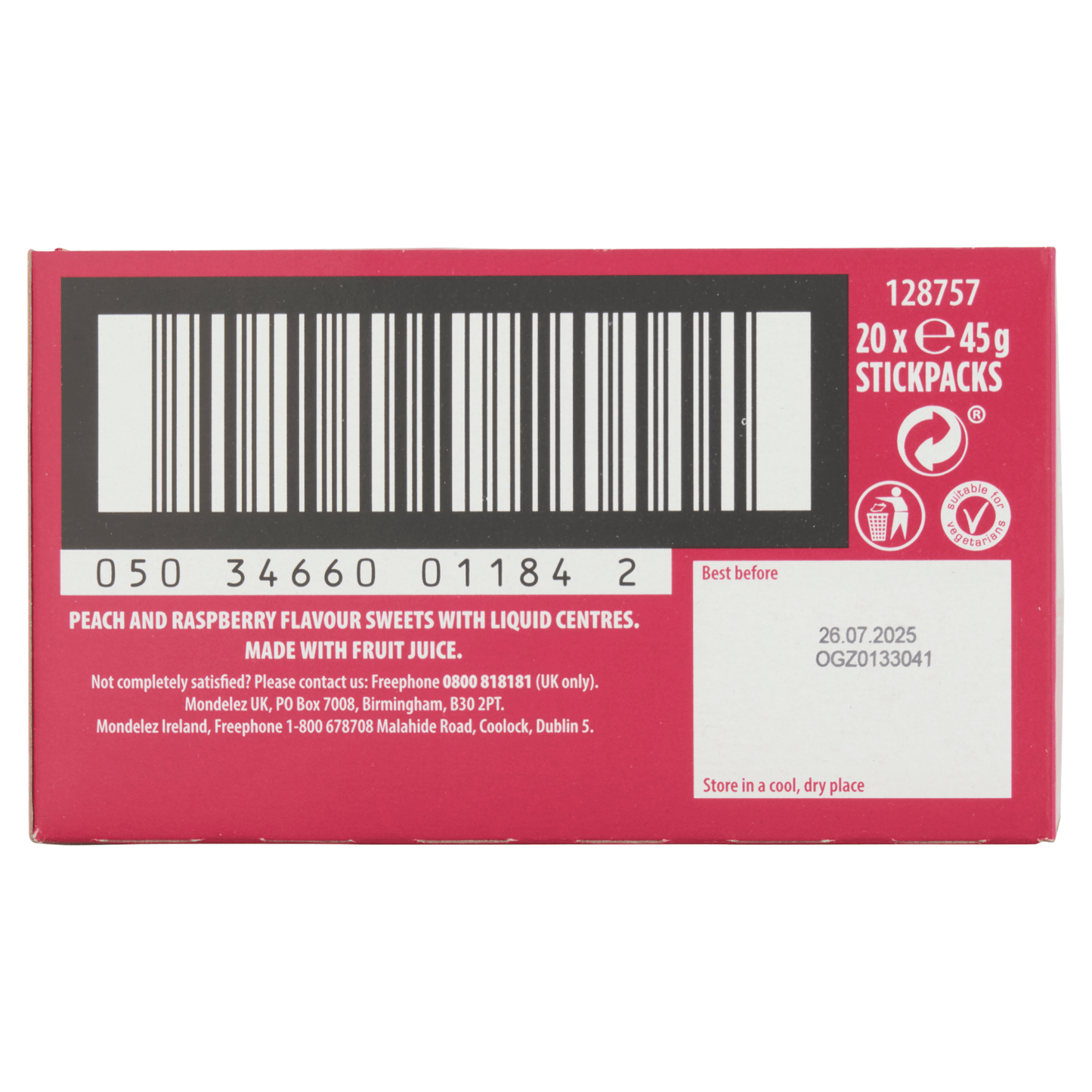 Halls Soothers Peach & Raspberry Flavour 45g - UK Food & Drink - 5034660508021