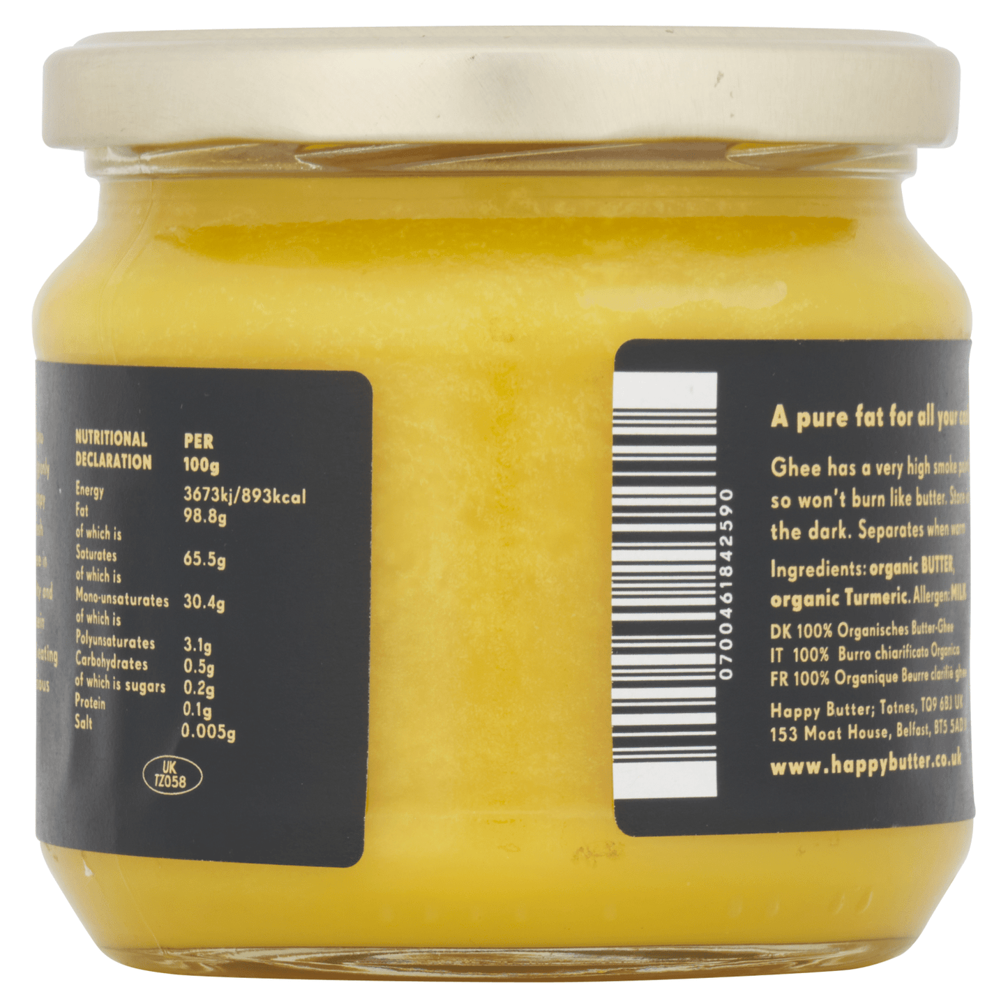 Happy Butter Organic Golden Ghee Turmeric 300g - UK Food & Drink - 700461842590