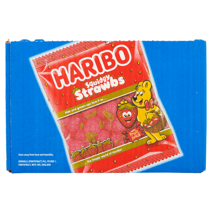 HARIBO Squidgy Strawbs Bag 160g - UK Food & Drink - 5012035962210