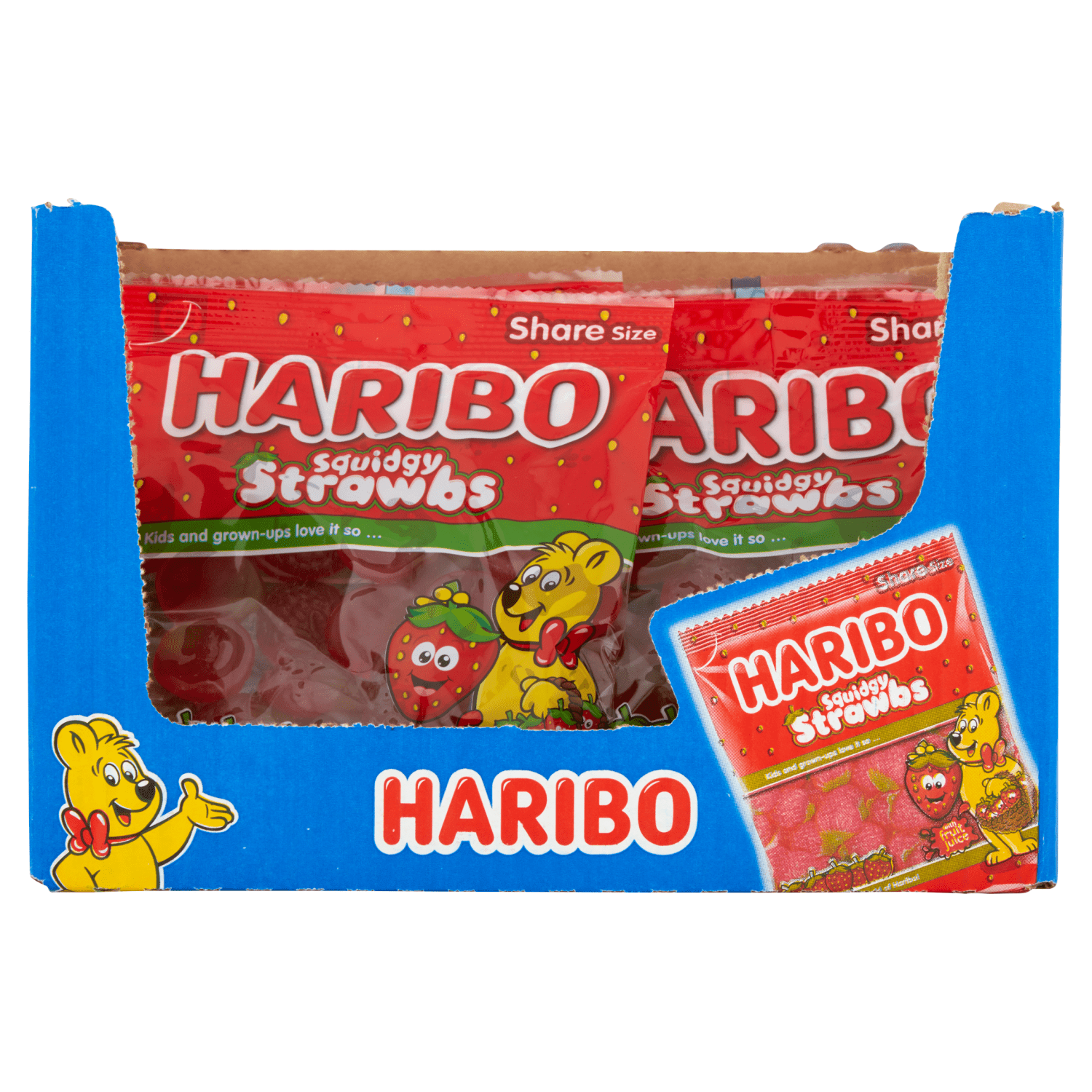 HARIBO Squidgy Strawbs Bag 160g - UK Food & Drink - 5012035962210