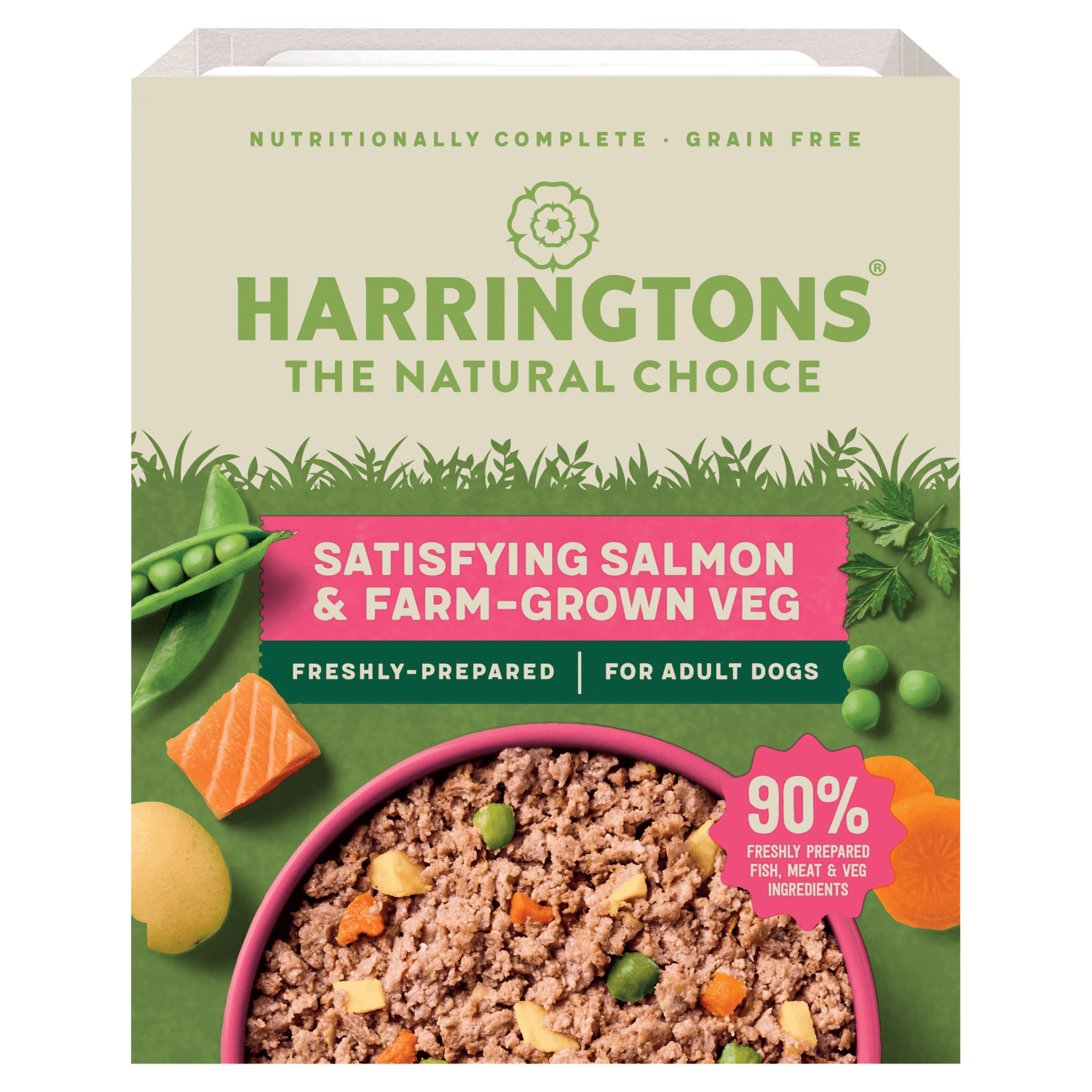 Harringtons Satisfying Salmon & Farm - Grown Veg for Adult Dogs 400g - UK Food & Drink - 5013919002084