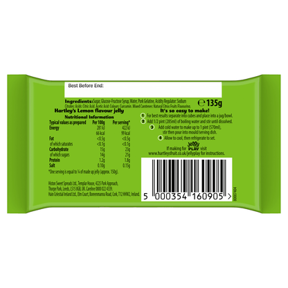 Hartley's Lemon Flavour Jelly 135g - UK Food & Drink - 5000354160905