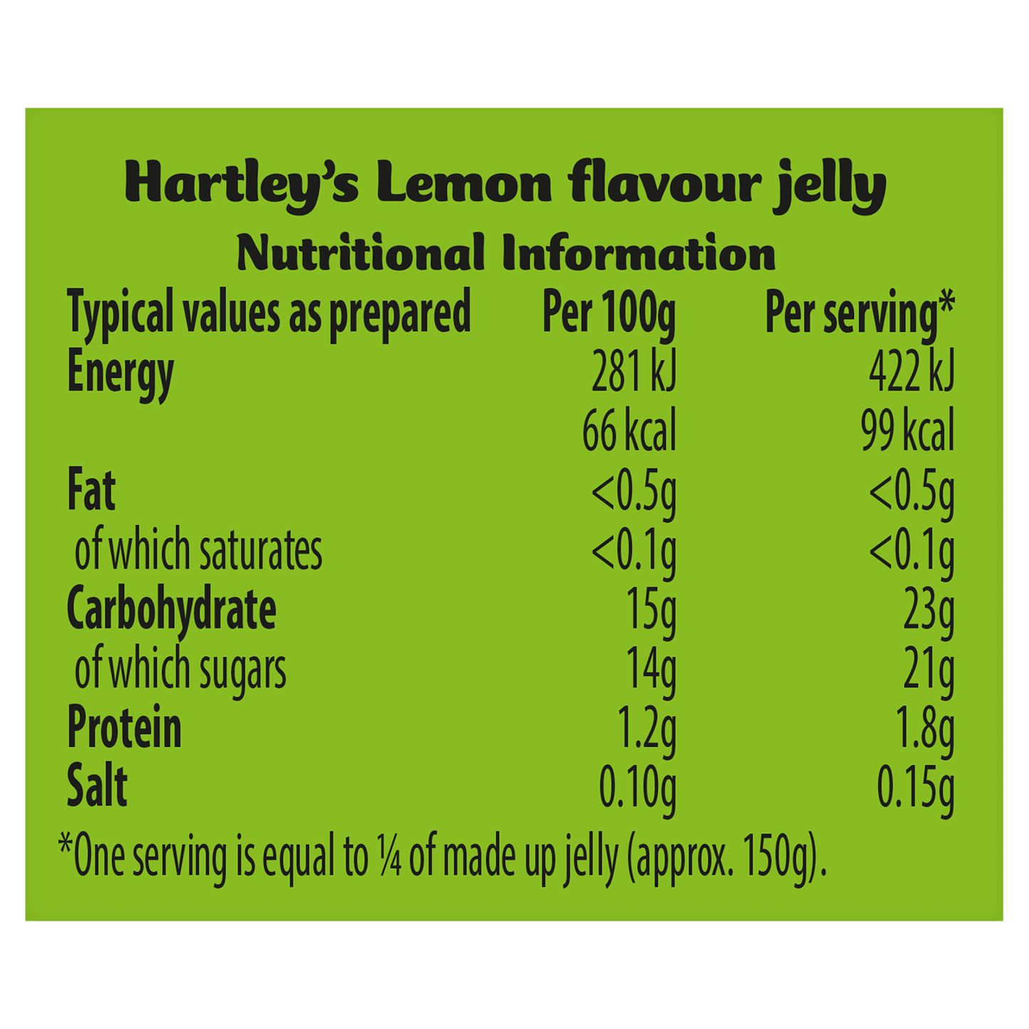Hartley's Lemon Flavour Jelly 135g - UK Food & Drink - 5000354160905