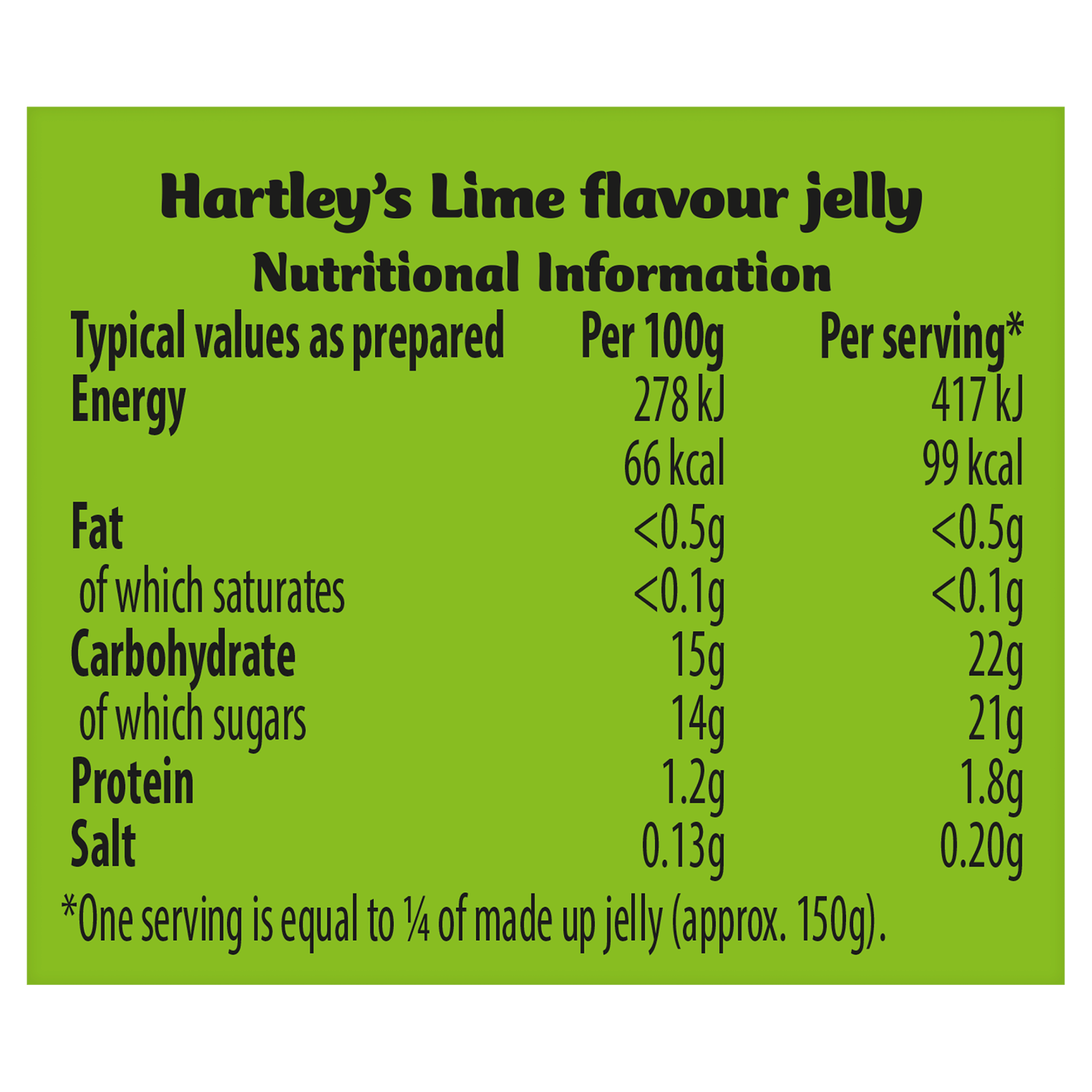 Hartley's Lime Flavour Jelly 135g - UK Food & Drink - 5000354160875