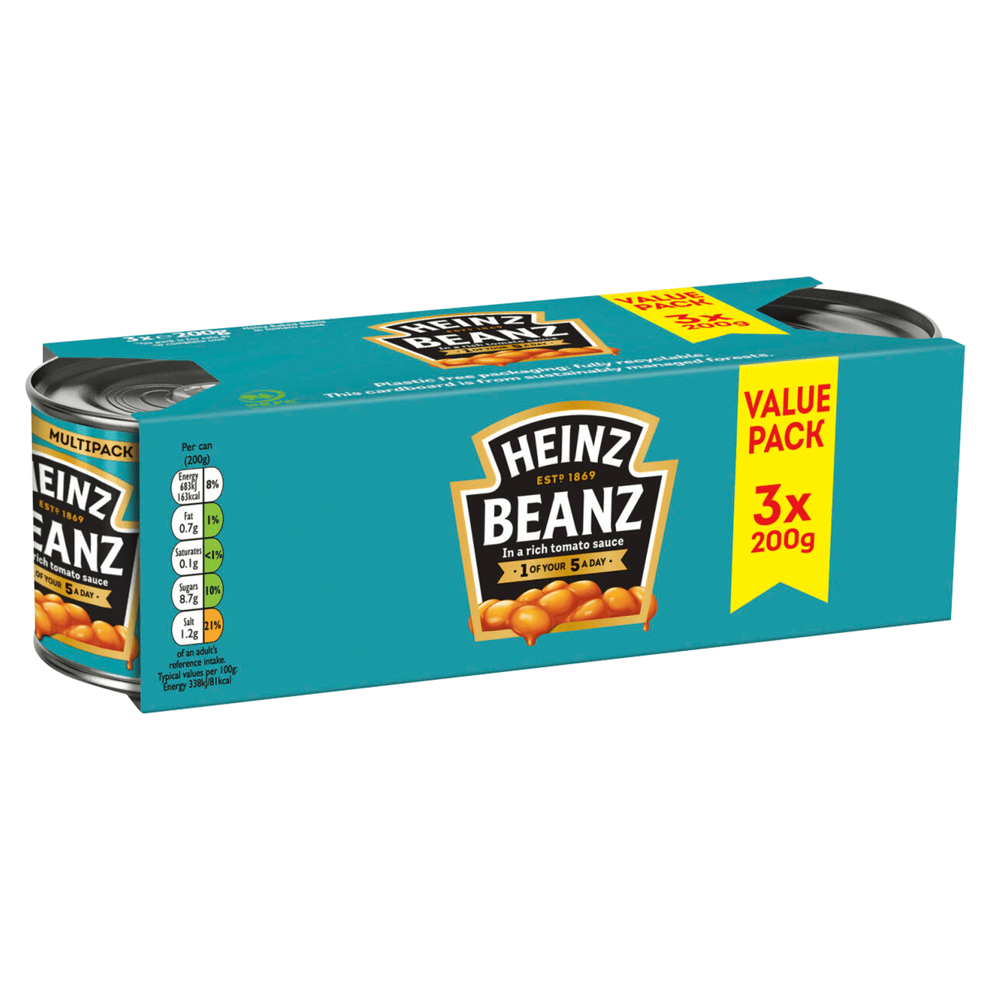 Heinz Beanz 3 x 200g - UK Food & Drink - 5000157025746
