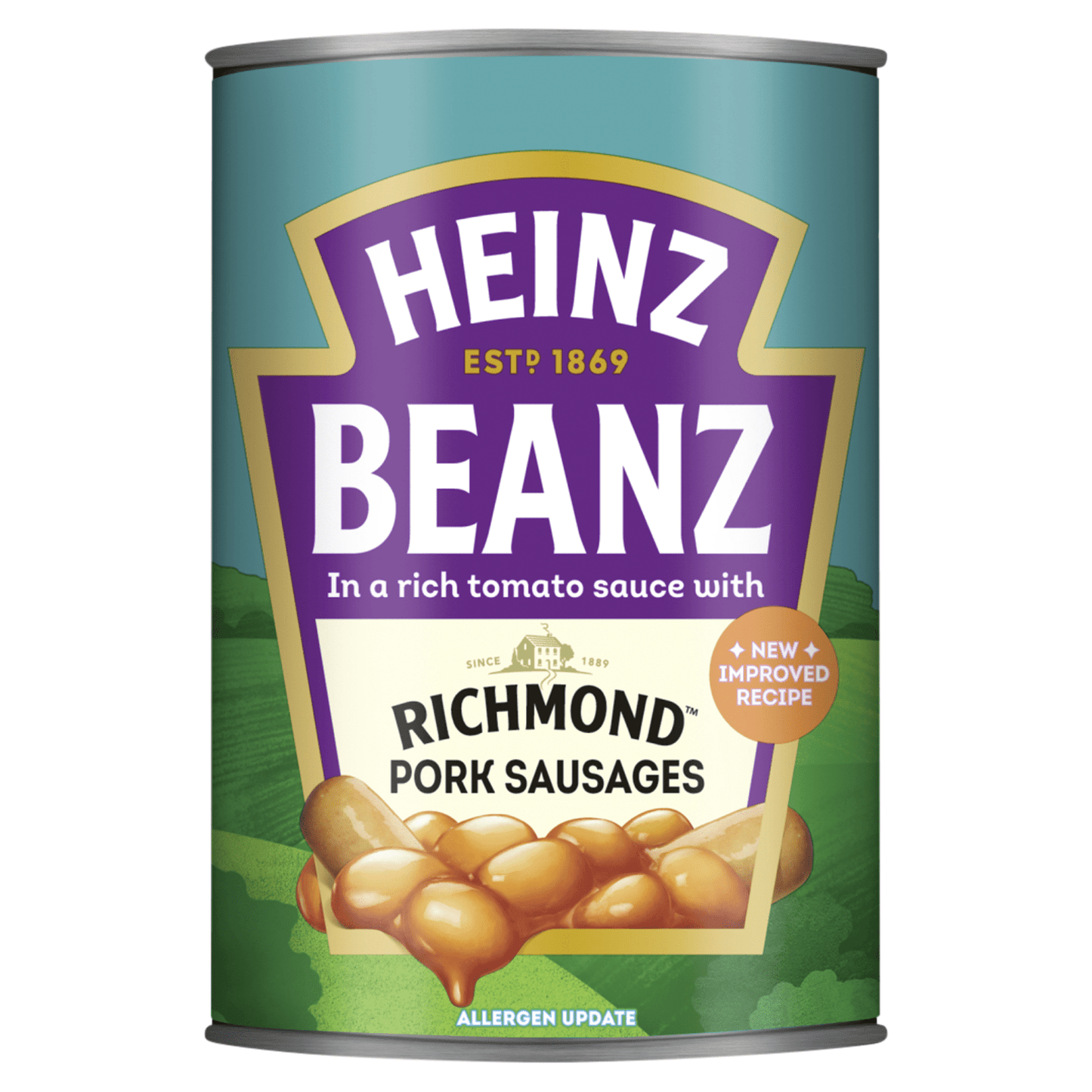 Heinz Beanz in A Rich Tomato Sauce with Richmond Pork Sausages 415g - UK Food & Drink - 5000157156044